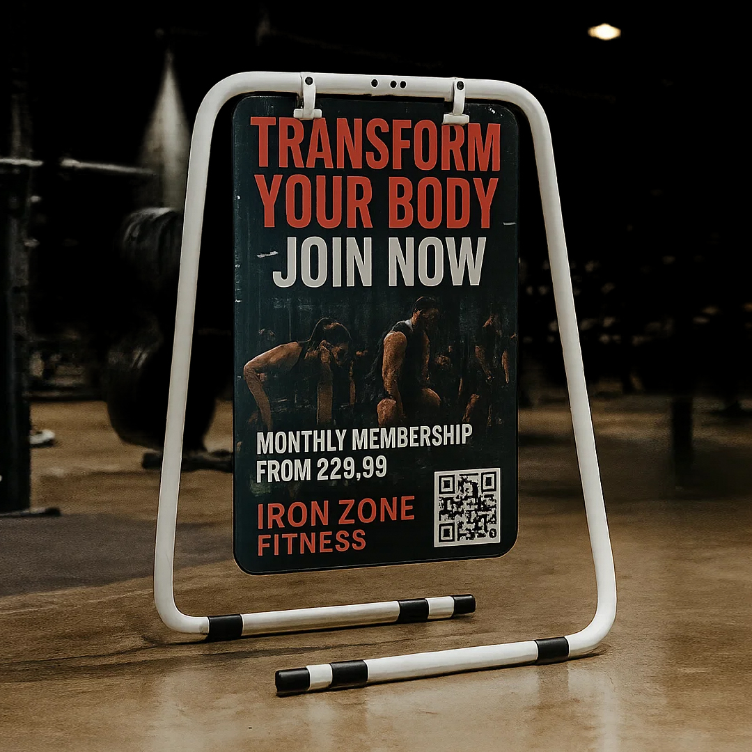 A1 Iron Pavement Swing Sign Printed With Graphics