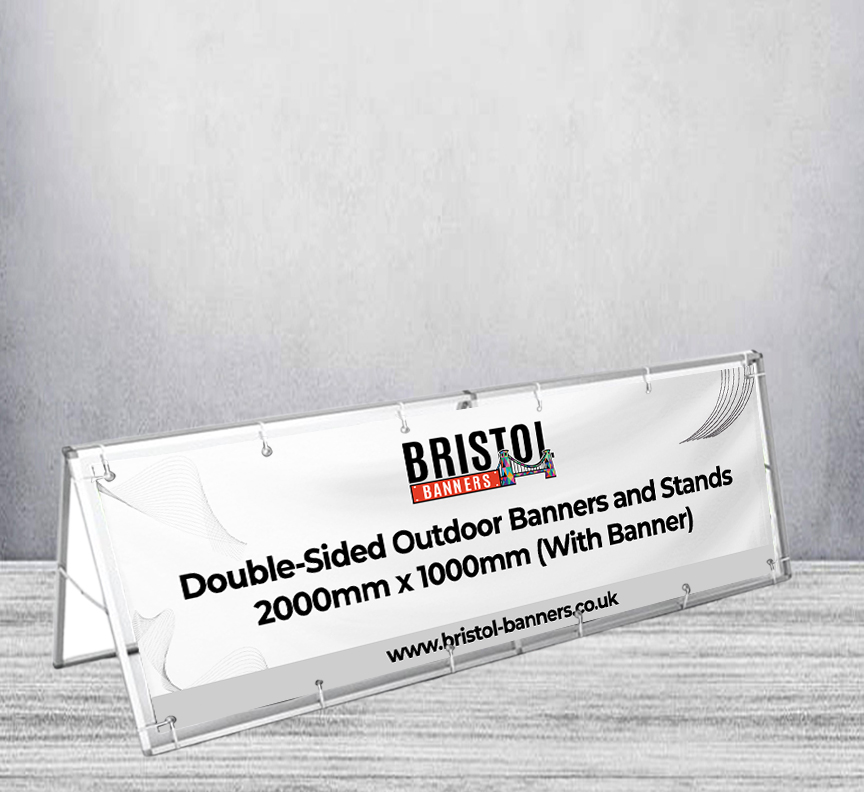 Double-Sided Outdoor Banners and Stands 2000mm x 1000mm (With Banner)