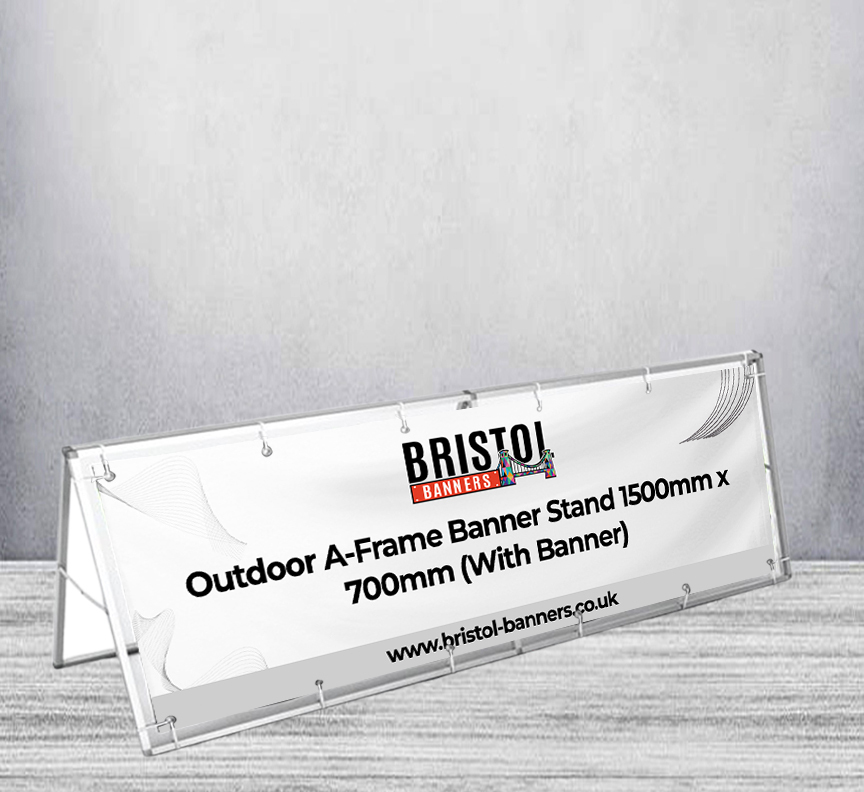 Large Outdoor Advertising A-Frame Banner Frames 1500mm x 700mm (With Banner)