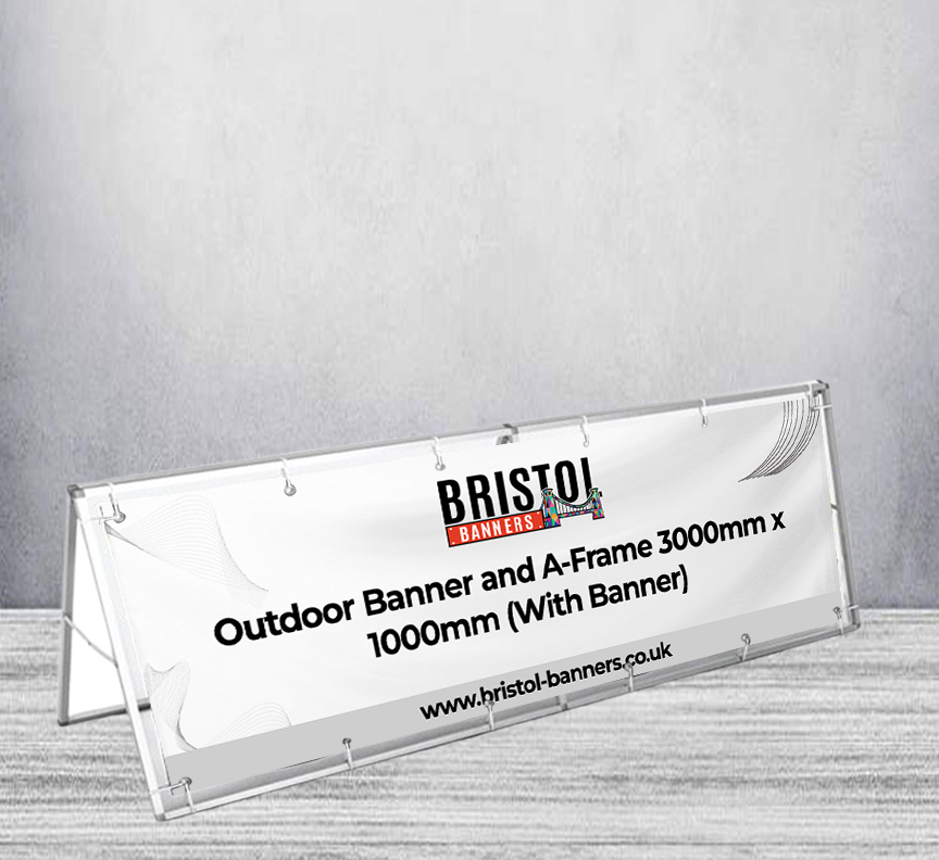 Outdoor Banner and A-Frame 3000mm x 1000mm (With Banner)
