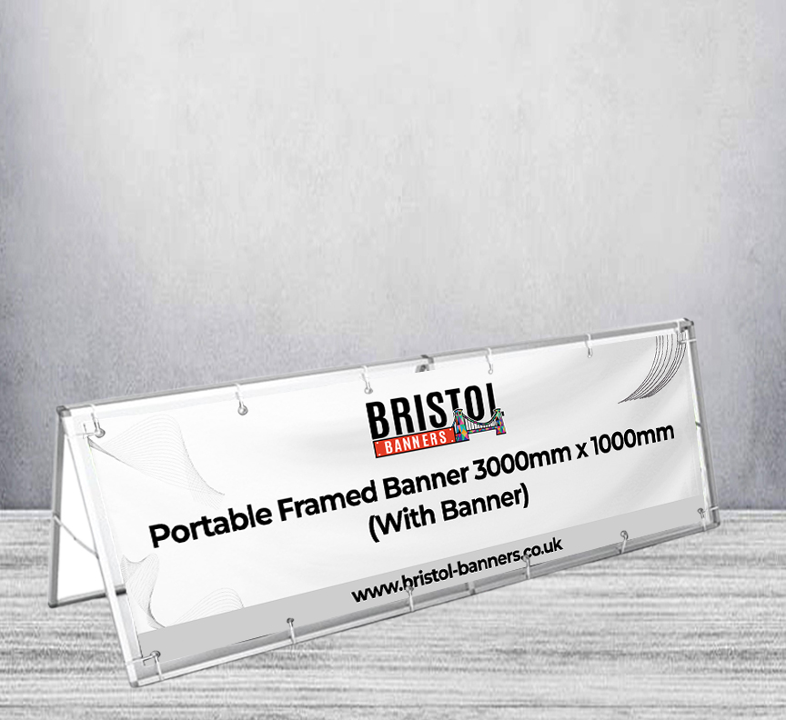 Portable Framed Banner 3000mm x 1000mm (With Banner)