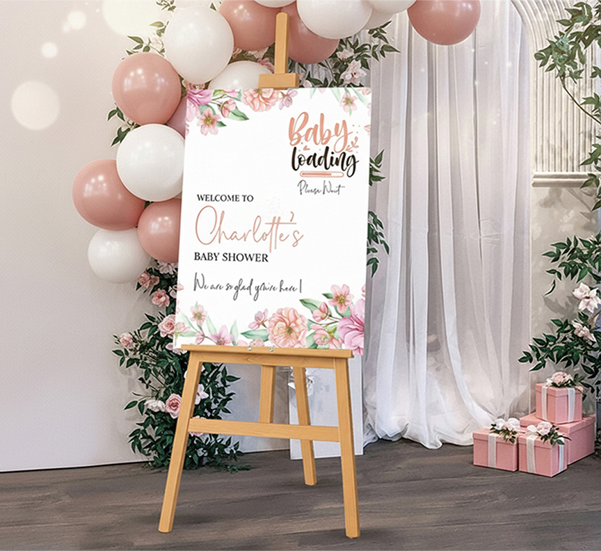 Baby Shower Easel With Printed Sign