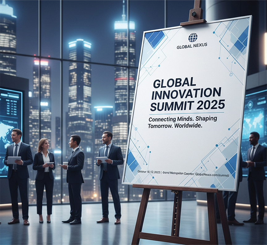 Corporate Conference Easel With Printed Sign