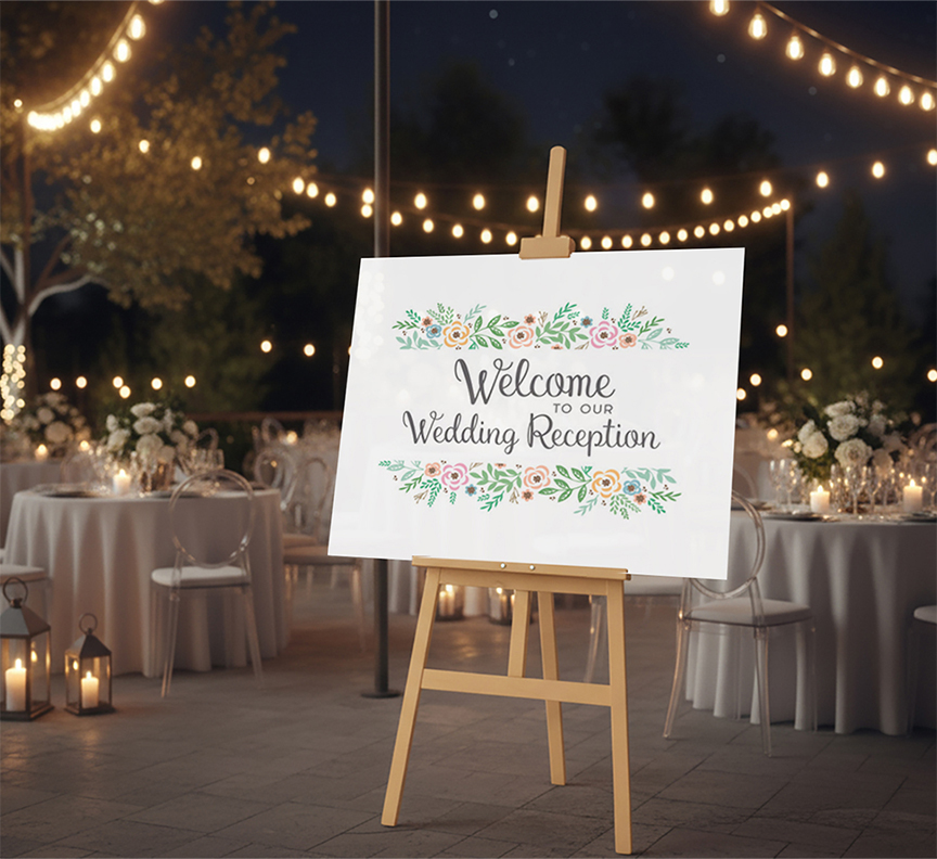 Reception Board Holder With Printed Board